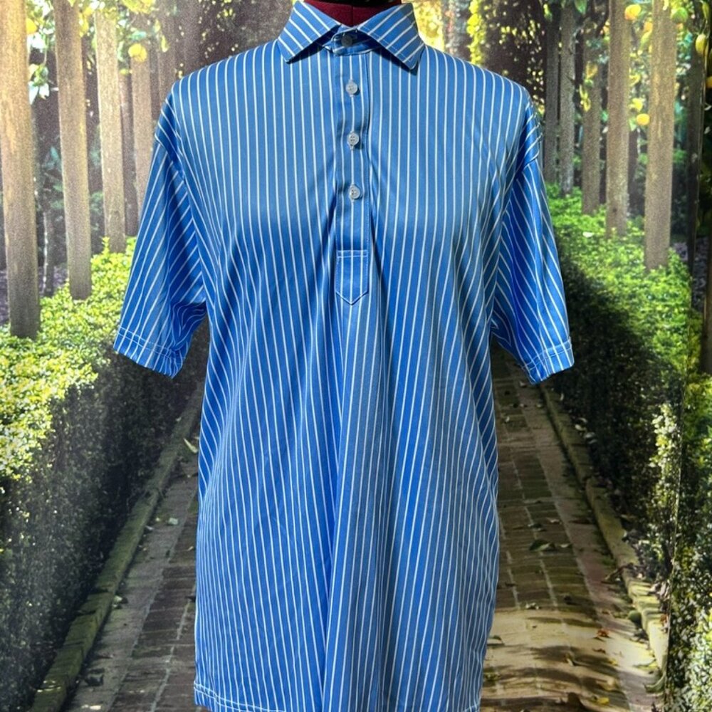 Collars & Co. Mens Short Sleeve Button Up Stripe Shirt Size M